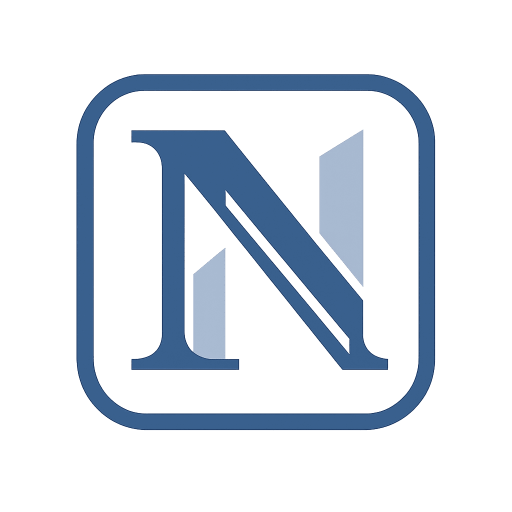 Bold serif 'N' inside a rounded blue-bordered square — Northwind Inspection Co. monogram.